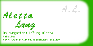 aletta lang business card